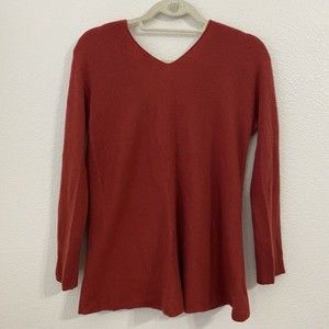 Vince Womens Sweater Size XS Cashmere Orange Long Sleeve Pullover